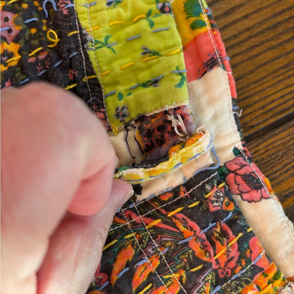 Free People patchwork cotton pants size 6 - Picture 6 of 14